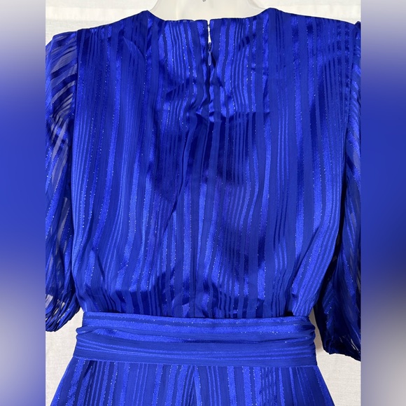 DKNY Royal Blue Faux Wrap knee length Dress Size 6 - Picture 7 of 12